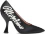 Moschino Black Calfskin Icing Logo Heels - Thumbnail 1