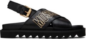 Moschino Black Criss-Cross Sandals