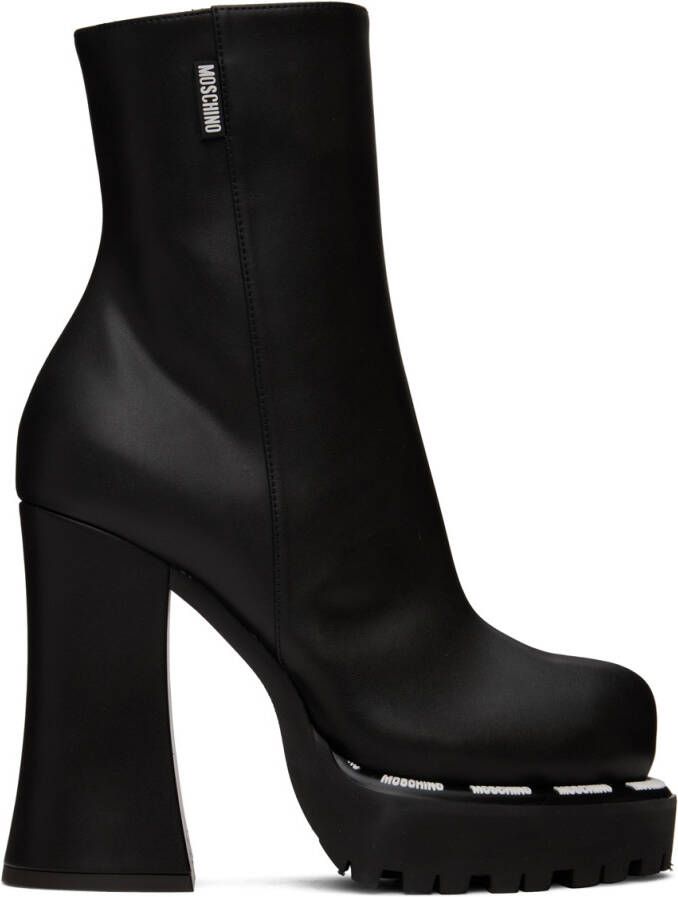 Moschino Black Embossed Boots