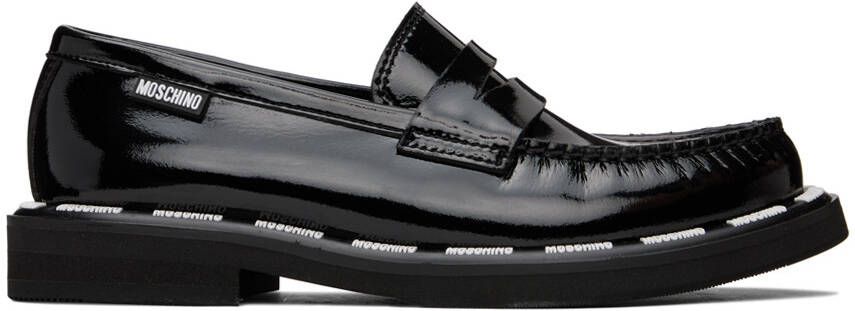Moschino Black Embossed Loafers