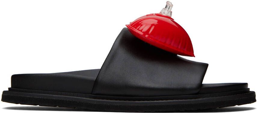 Moschino Black Inflatable Heart Slides