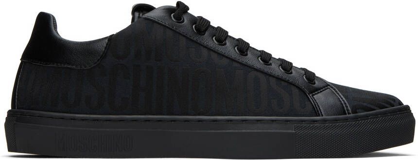 Moschino Black Jacquard Logo Sneakers