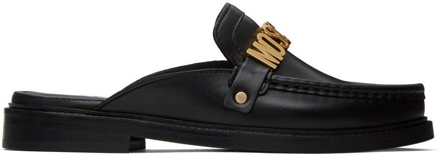 Moschino Black Logo Lettering Loafers