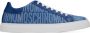 Moschino Blue All-Over Logo Denim Sneakers - Thumbnail 1