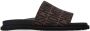 Moschino Brown & Black Jacquard Logo Sandals - Thumbnail 1