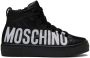 Moschino Kids Black Leather High Sneakers - Thumbnail 1