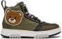 Moschino Kids Khaki Teddy High Sneakers - Thumbnail 1