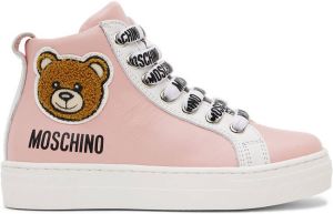 Moschino Kids Pink Teddy High Sneakers