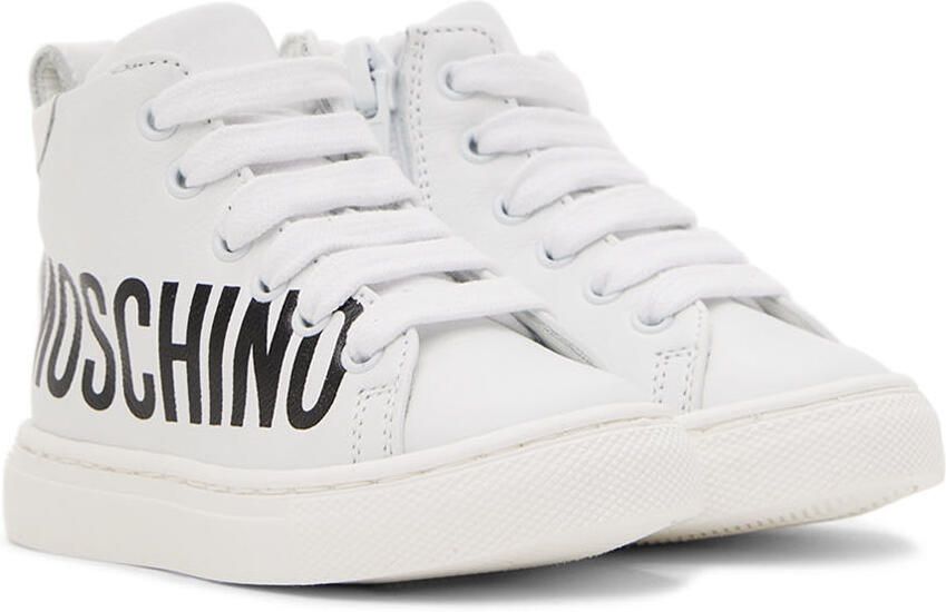 Moschino Baby White Maxi Logo Sneakers - Picture 3