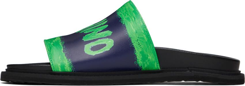 Moschino Black & Green Logo Sandals - Picture 3