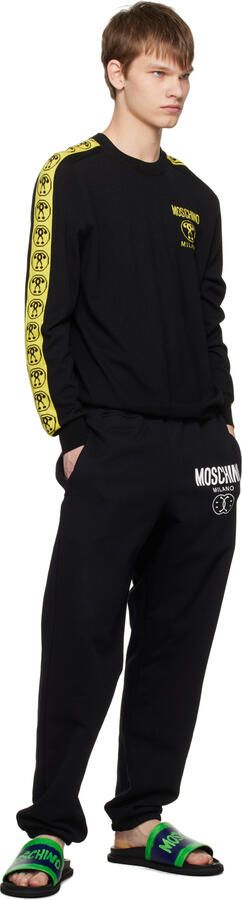 Moschino Black & Green Logo Sandals - Picture 4