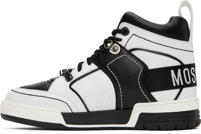 Moschino Black & White Streetball Sneakers - Picture 2