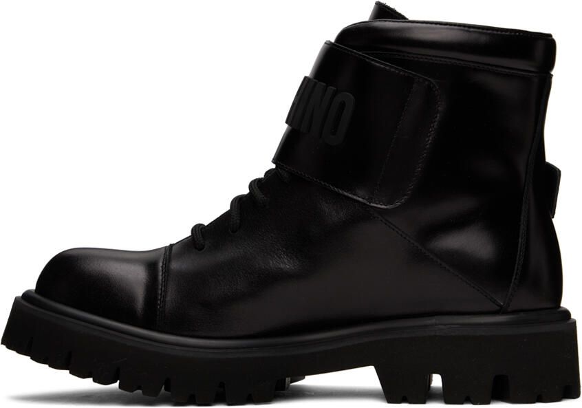Moschino Black Buckle Boots - Picture 3
