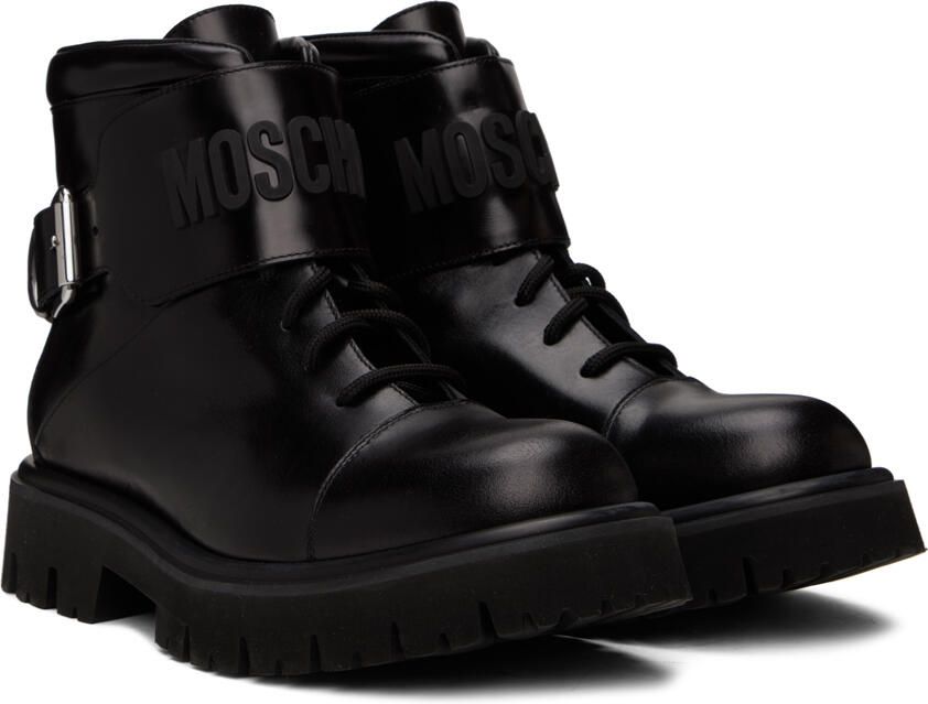 Moschino Black Buckle Boots - Picture 2