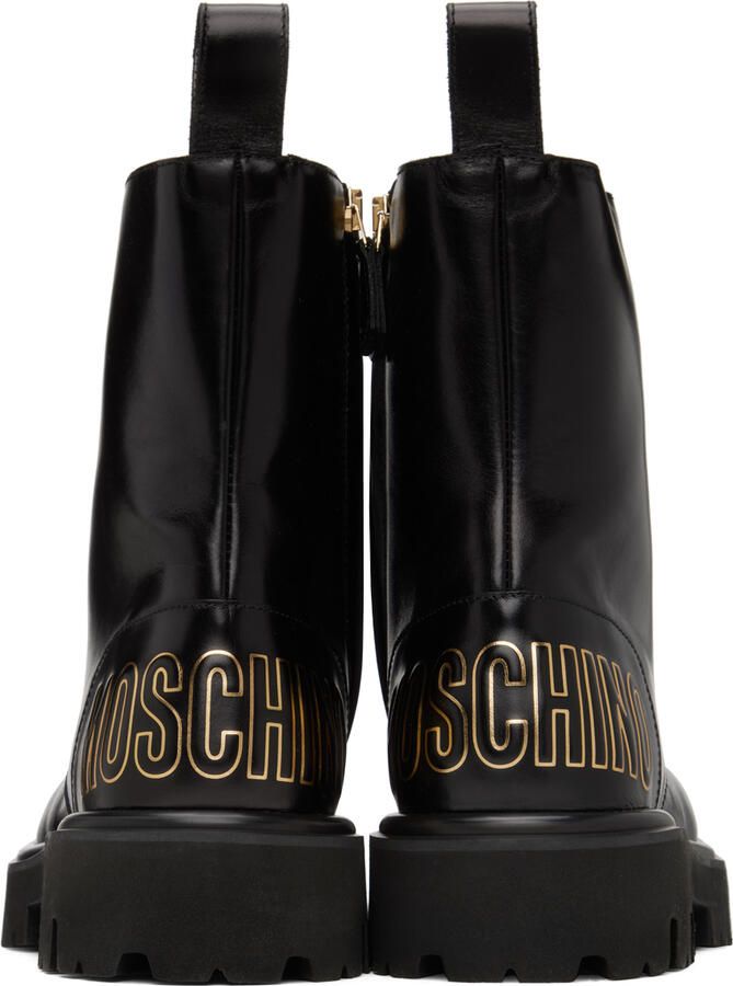 Moschino Black Combat Boots - Picture 3