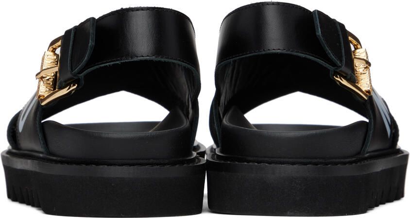 Moschino Black Criss-Cross Sandals