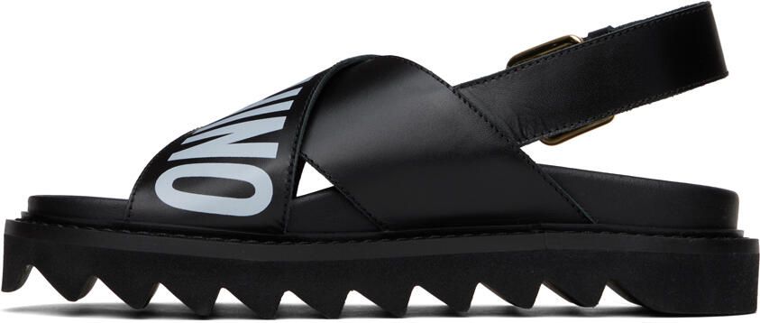 Moschino Black Criss-Cross Sandals - Picture 3