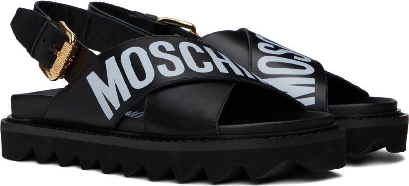Moschino Black Criss-Cross Sandals - Picture 2