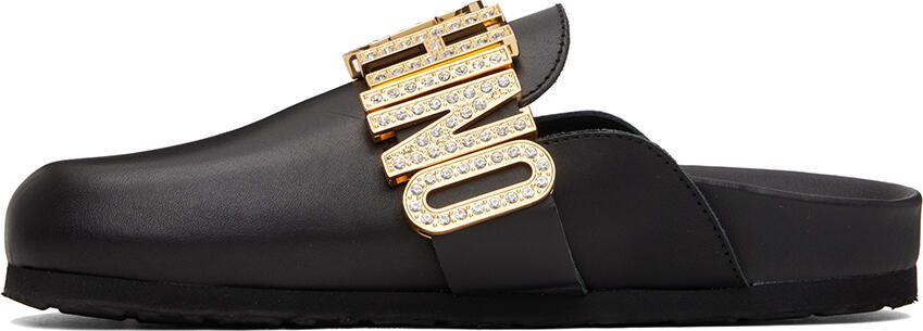 Moschino Black Crystal-Cut Loafers - Picture 3