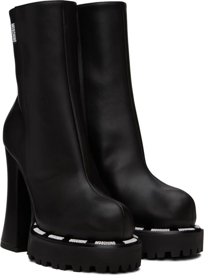 Moschino Black Embossed Boots - Picture 3