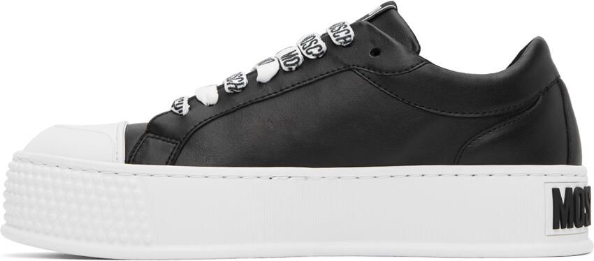 Moschino Black Faux-Leather Sneakers - Picture 3
