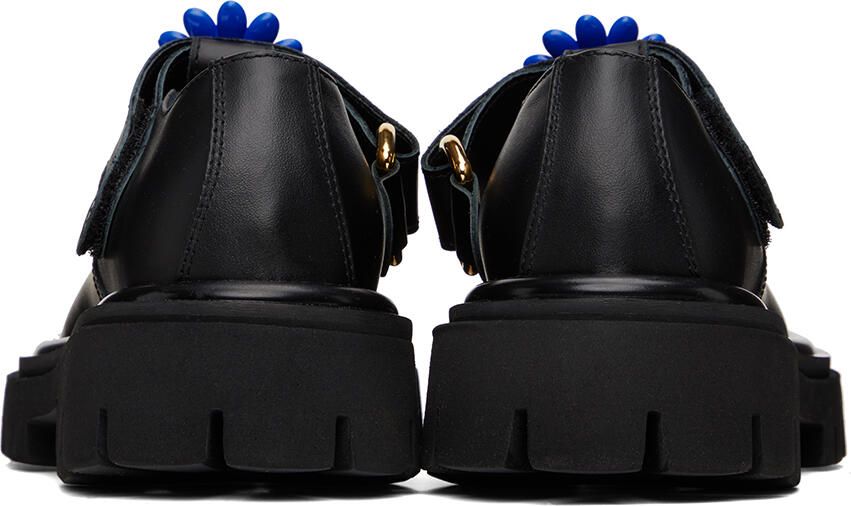 Moschino Black Flower Loafers