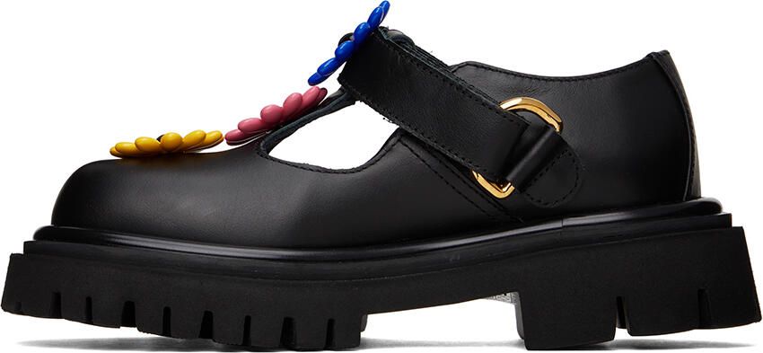 Moschino Black Flower Loafers - Picture 3