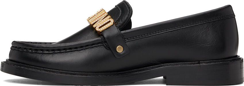 Moschino Black Jewel Logo Loafers - Picture 4