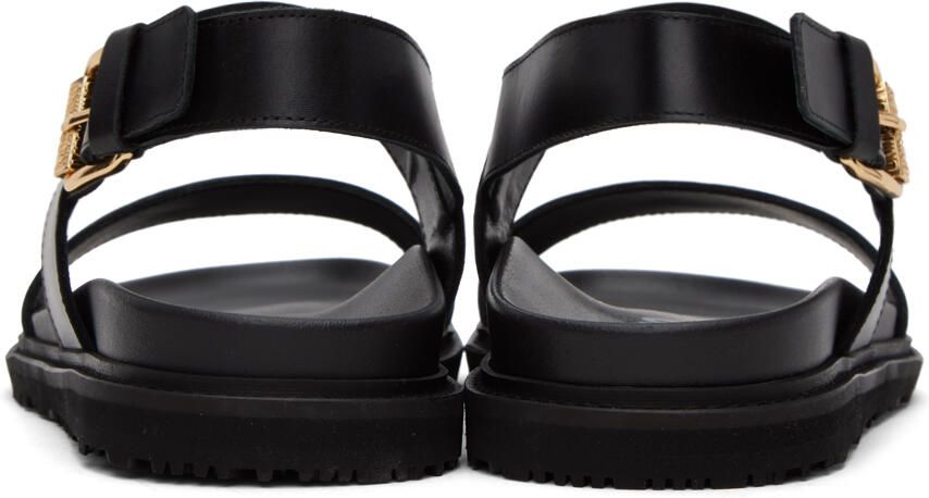 Moschino Black Leather Sandals