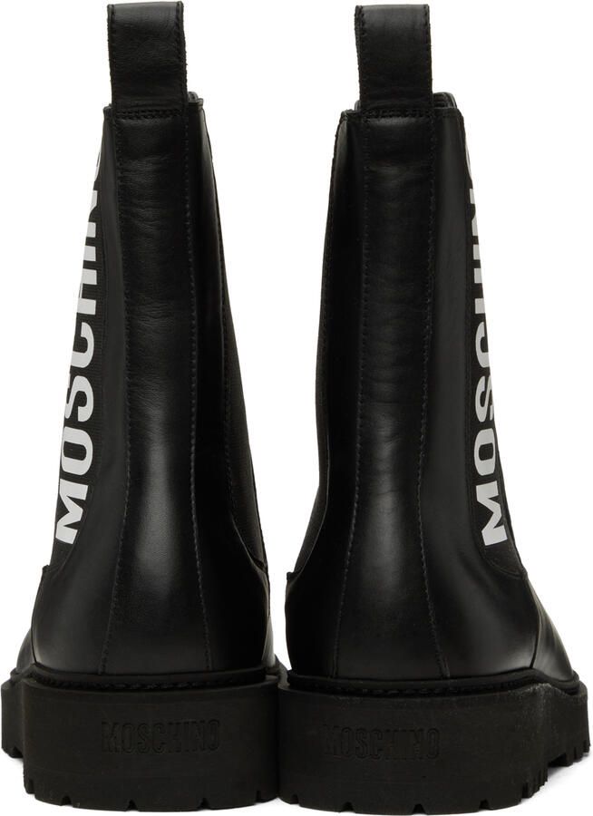 Moschino Black Logo Chelsea Boots - Picture 3