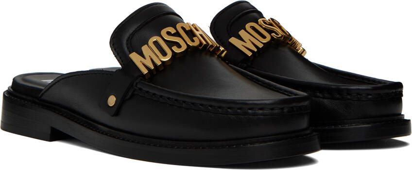 Moschino Black Logo Lettering Loafers - Picture 2