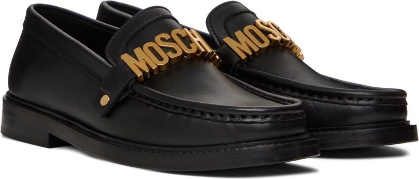 Moschino Black Logo Loafers - Picture 2