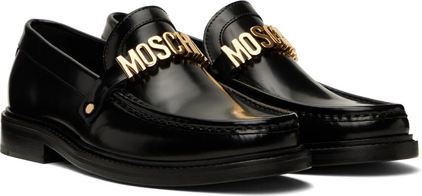 Moschino Black Logo Loafers - Picture 2