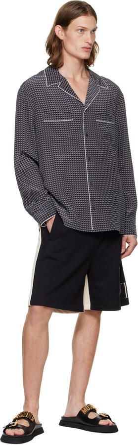 Moschino Black Logo Pin-Buckle Sandals - Picture 4