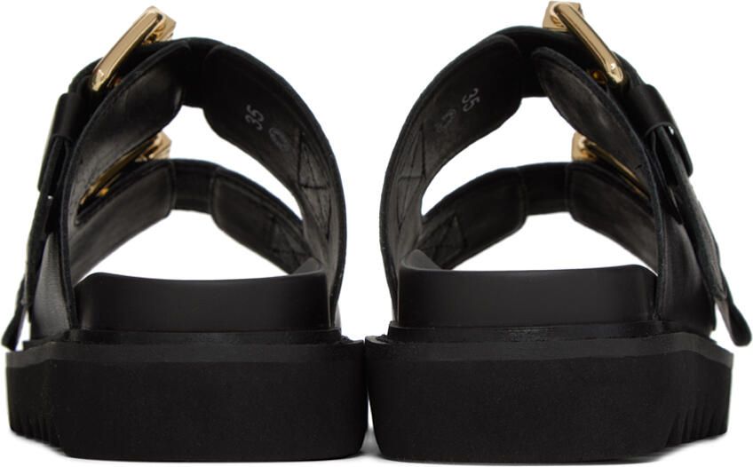 Moschino Black Logo Sandals - Picture 1