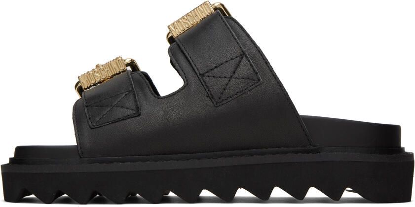 Moschino Black Logo Sandals - Picture 3