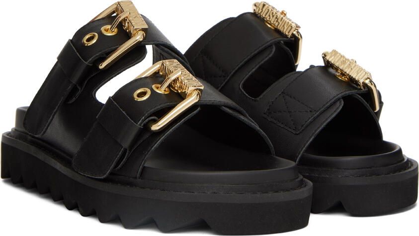 Moschino Black Logo Sandals - Picture 2
