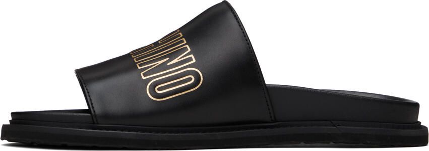 Moschino Black Logo Sandals - Picture 3
