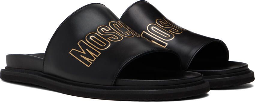 Moschino Black Logo Sandals - Picture 2