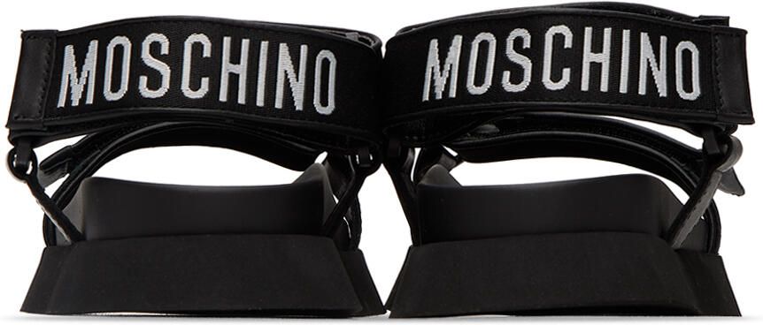 Moschino Black Logo Tape Sandals