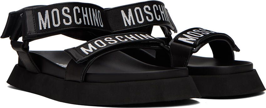 Moschino Black Logo Tape Sandals - Picture 3