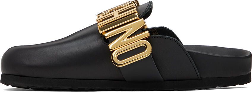 Moschino Black Maxi Lettering Logo Loafers - Picture 4