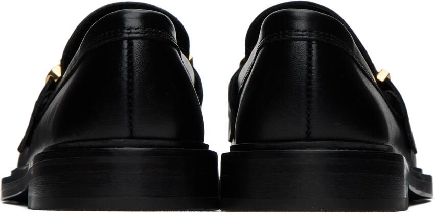 Moschino Black Polished Calfskin Loafers