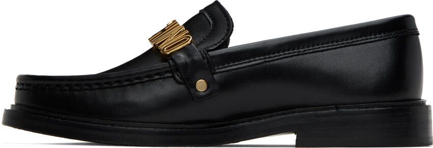Moschino Black Polished Calfskin Loafers - Picture 3