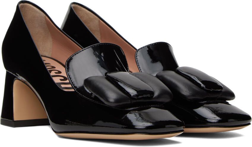 Moschino Black Puffy Bow Heels - Picture 2