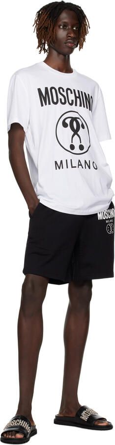 Moschino Black Studded Logo Slides - Picture 4