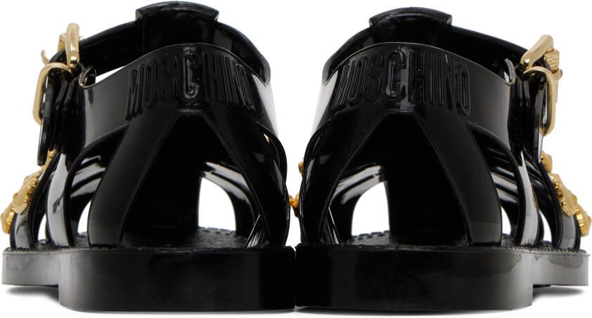 Moschino Black Teddy Studs Jelly Sandals