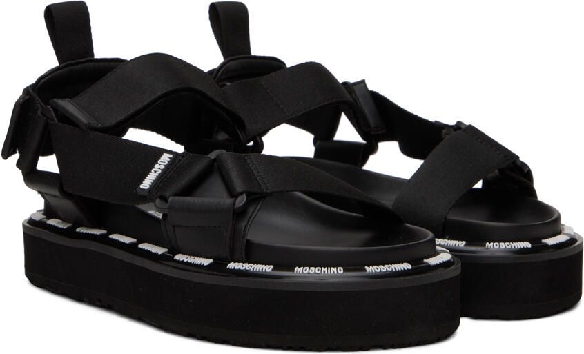 Moschino Black Webbing Sandals - Picture 2