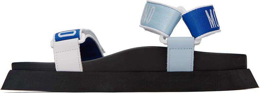 Moschino Blue Jacquard Logo Sandals - Picture 3