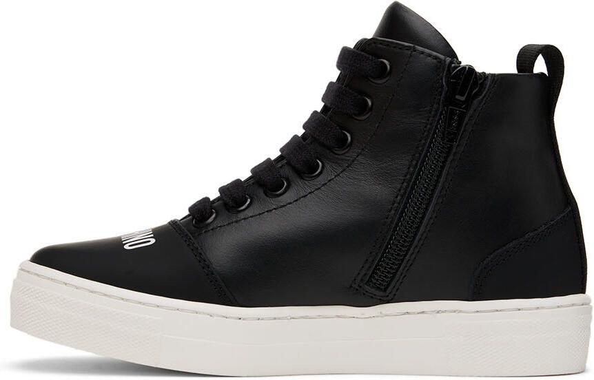 Moschino Kids Black Patch High Sneakers - Picture 3